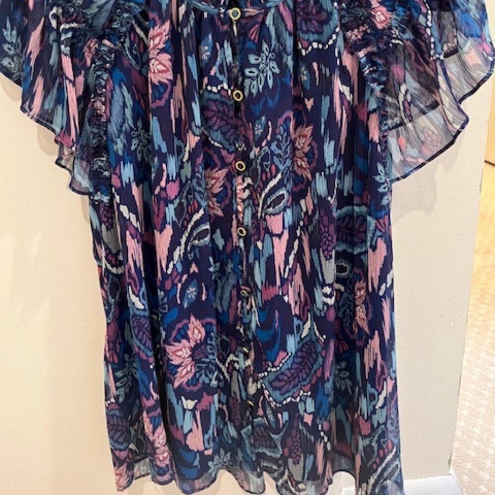 Ramy Brook Ember Printed Button Front Blouse Top … - image 6